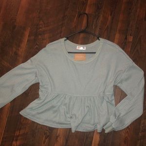 Light blue peplum top